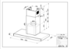 Faber Stilo Glass Smart A90 Stainless Steel/Black Glass 90cm Wall Mounted Cooker Hood_diagram