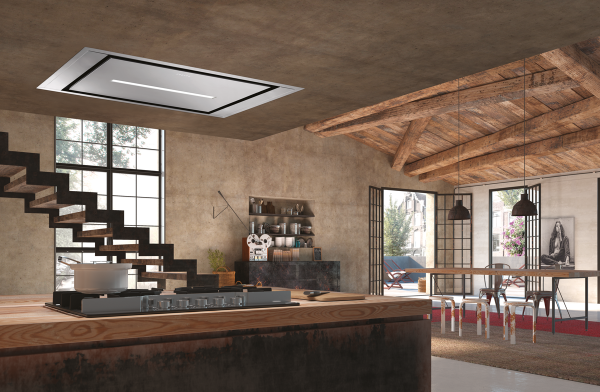 Faber Heaven Lite EV8+ X A90 Stainless Steel 90cm Ceiling Cooker Hood_installed