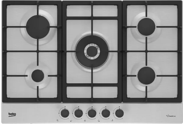 Beko HIAW75225SXE 75cm Gas Hob with Front Knob Controls - Stainless Steel_main