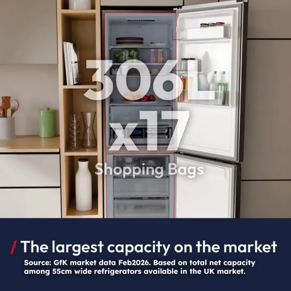 Hoover HONCQ3T518ENTK total No Frost Fridge Freezer - Black_capacity