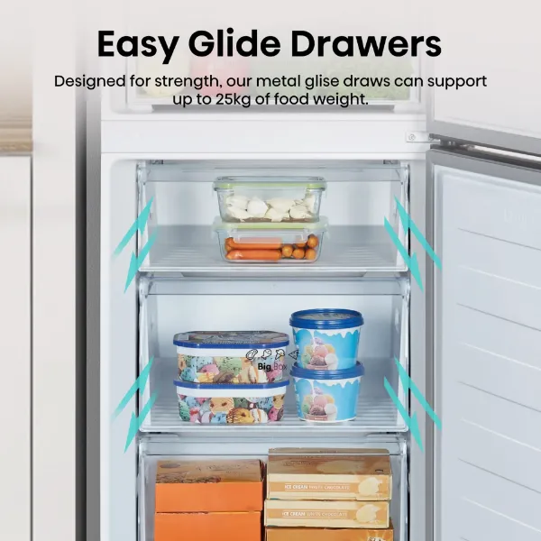 Hisense RB395N4BCE 60/40 Total No Frost Fridge Freezer - Stainless Steel_drawers