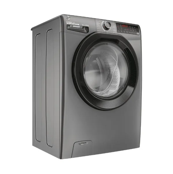 Hoover H3WPS4106TAMBR 10kg, 1400 Spin Washing Machine - Graphite_angled view