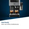 Beko CED7524X Espresso Machine with Integrated Grinder and Milk Cup - Silver_dual nozzle