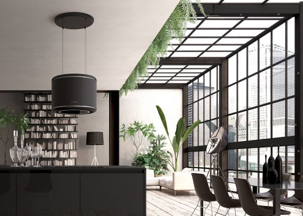 Odette Plus BK MATT KL Black Matt 50cm Cooker Hood_installed