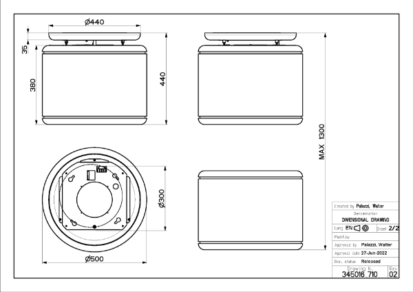 Odette Plus BK MATT KL Black Matt 50cm Cooker Hood_diagram