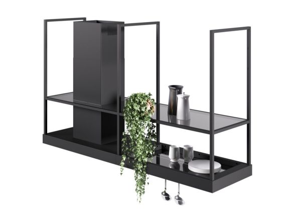 Faber T Shelf EV8 BK MATT Black Matt 180cm Island Cooker Hood_front