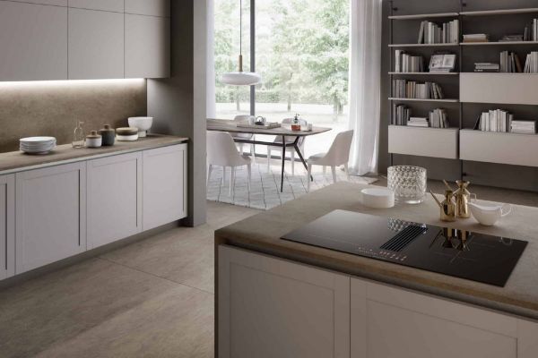 Faber Galileo Linear F830 Recirculating Only Black Glass Venting Hob_installed