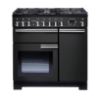 Rangemaster 125930 Professional Deluxe 90 Dual Fuel Range Cooker in Charcoal Black with Chrome Trim - PDL90DFFCB/C