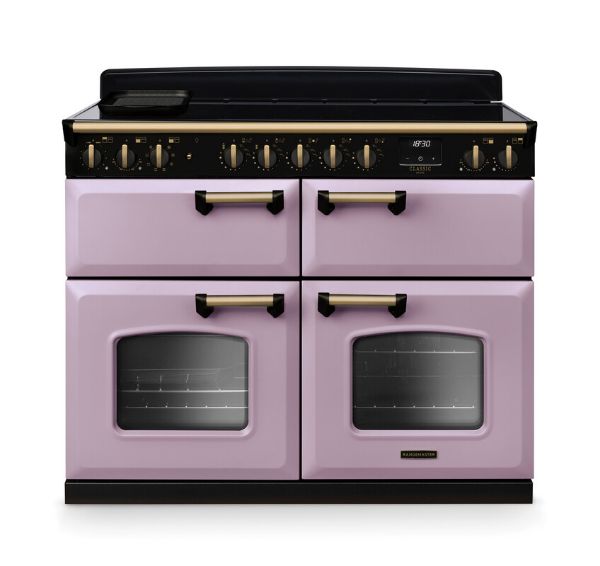 Rangemaster 18422 Classic Deluxe BC 110 Induction Range Cooker in Heather with Antique Brass Trim - CLDLB110EIPHTH/AB1