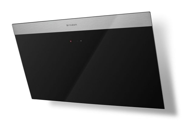 Faber Daisy B EG6 A80 Black Glass 80cm Wall Mounted Cooker Hood_front