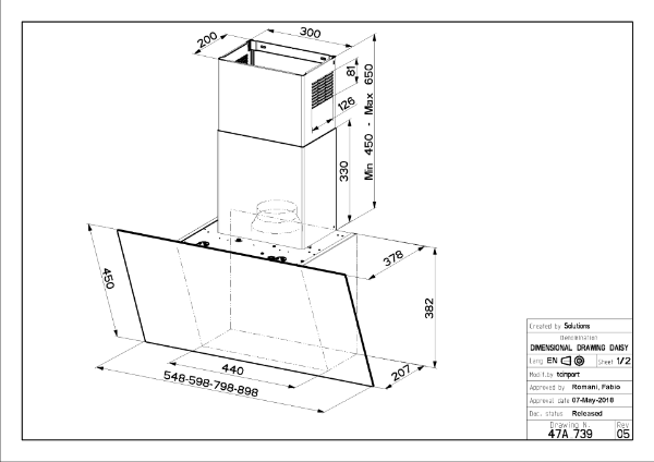 Faber Daisy B EG6 A55 White Glass 55cm Wall Mounted Cooker Hood_dimensions
