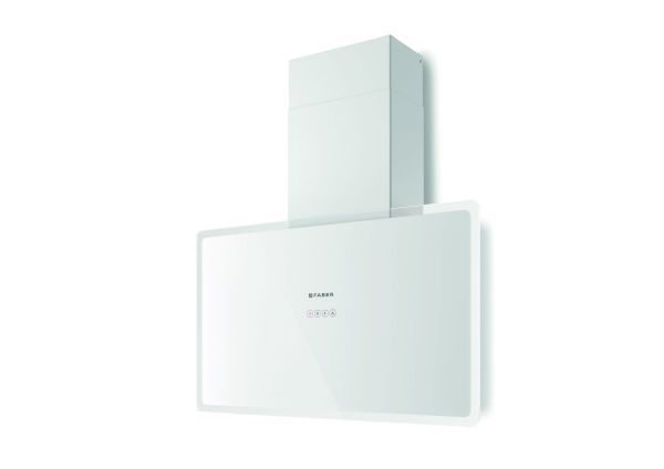 Faber Glam Fit 80 White Glass 80cm Wall Mounted Cooker Hood_front