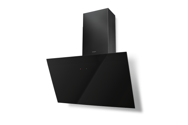 Faber Tweet EG8 LED A55 55cm Black Glass Wall Mounted Cooker Hood_front