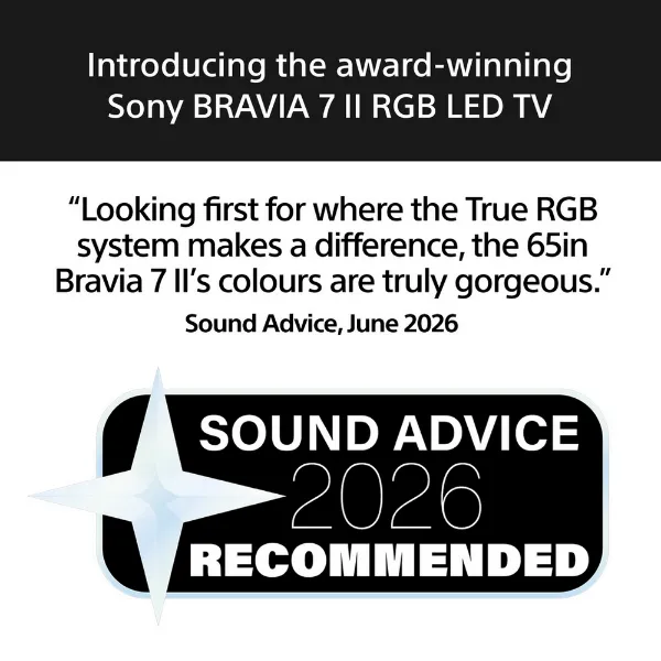 Sony K50XR75M2PB.UKA 50" BRAVIA 7 II True RGB LED 4K Google TV with AI XR Processor - Black_sound advice