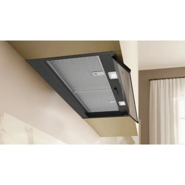 Neff D85XCC2S0B Integrated Design Hood in Matt Black _closeup