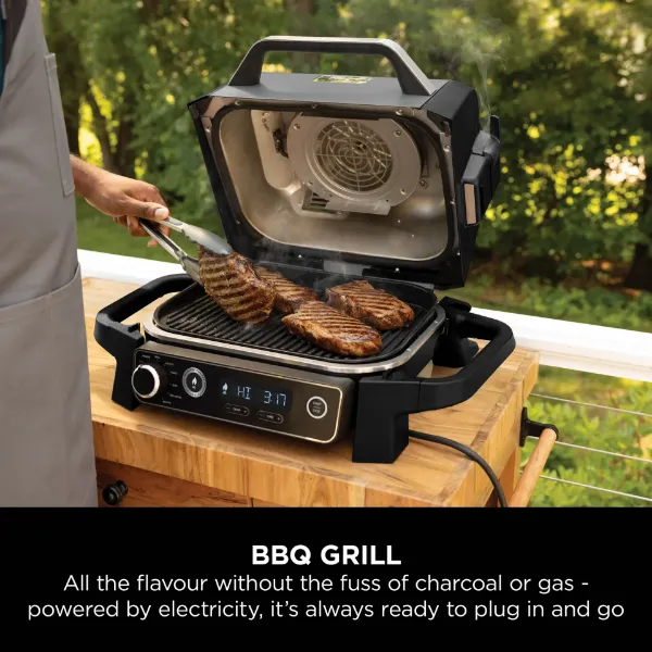 Ninja OG703UK Outdoor Woodfire Electric BBQ Grill & Smoker with Cover - Black_bbq grill