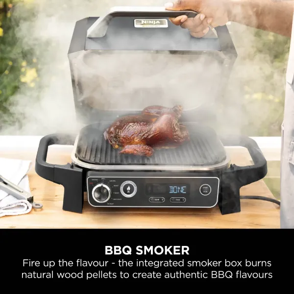 Ninja OG703UK Outdoor Woodfire Electric BBQ Grill & Smoker with Cover - Black_bbq smoker
