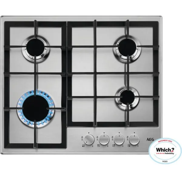 AEG HGE64200SM 3000 Slimline 60cm Gas Hob - Stainless Steel_main