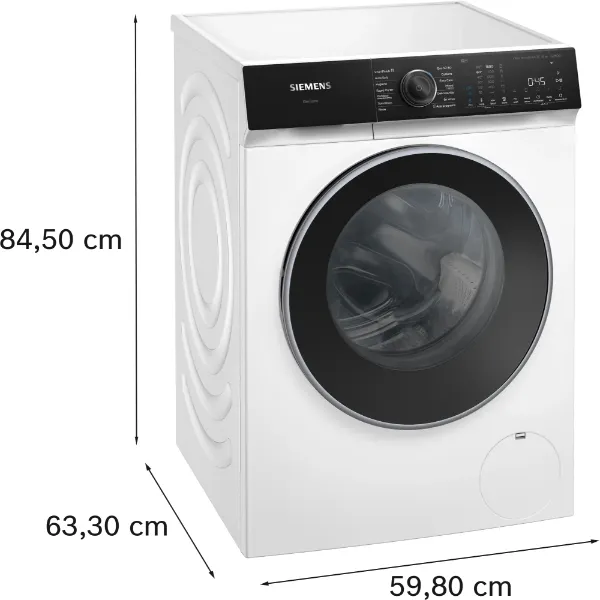 Siemens WG56H2A9GB Washing machine front loader in white_dimensions