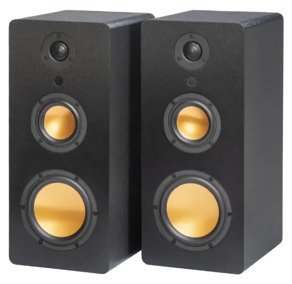 Mitchell Acoustics UStream Three Active stereo wireless Speakers - Black_angled view open
