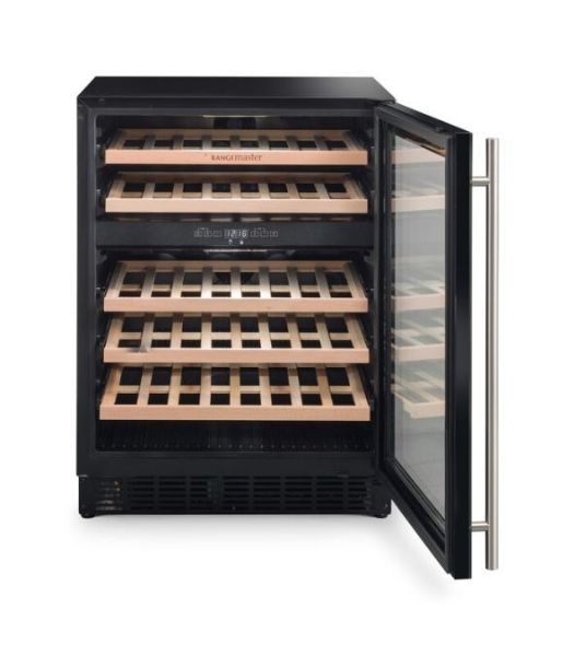 Rangemaster RDZ6046BL/ 126170 60cm Dual Zone Wine Cooler in Black with Stainless Steel Trim_empty