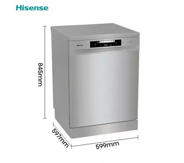 Hisense HS642D90XUK Dishwasher - Stainless Steel - 14 Place Settings_dimensions