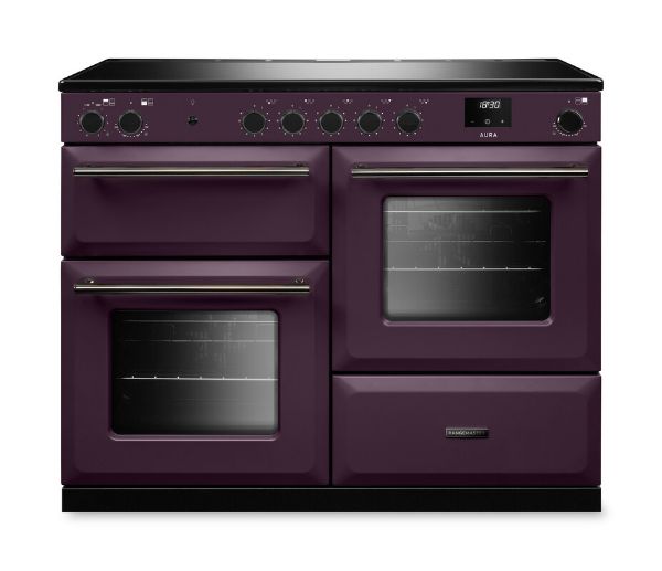 Rangemaster Aura AURO110EI/19322 (AURAO110EIPPLM/YX1) 110cm Induction Range Cooker - Plum with Onyx Trim