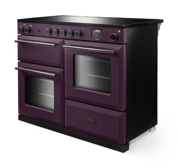 Rangemaster Aura AURO110EI/19322 (AURAO110EIPPLM/YX1) 110cm Induction Range Cooker - Plum with Onyx Trim