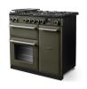 Rangemaster Aura AURA90DFP/19329 (AURA90DFPRBD/BN1) 90cm Dual Fuel Range Cooker - Riverbed with Brushed Nickel Trim