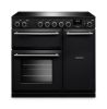Rangemaster Aura AURA90EIP/19332 (AURA90EIPCBL/BN1) 90cm Induction Range Cooker - Black with Brushed Nickel Trim