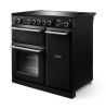 Rangemaster Aura AURA90EIP/19332 (AURA90EIPCBL/BN1) 90cm Induction Range Cooker - Black with Brushed Nickel Trim