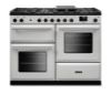 Rangemaster Aura AURO110DF/19355 (AURAO110DFPWHT/BN1) 110cm Dual Fuel Range Cooker - White with Brushed Nickel Trim