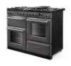 Rangemaster Aura AURO110DF/19357 (AURAO110DFPSLT/BN1) 110cm Dual Fuel Range Cooker - Slate with Brushed Nickel Trim