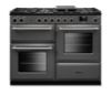 Rangemaster Aura AURO110DF/19357 (AURAO110DFPSLT/BN1) 110cm Dual Fuel Range Cooker - Slate with Brushed Nickel Trim