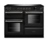 Rangemaster Aura AURO110EI/19364 (AURAO110EIPCBL/BN1) 110cm Induction Range Cooker - Black with Brushed Nickel Trim