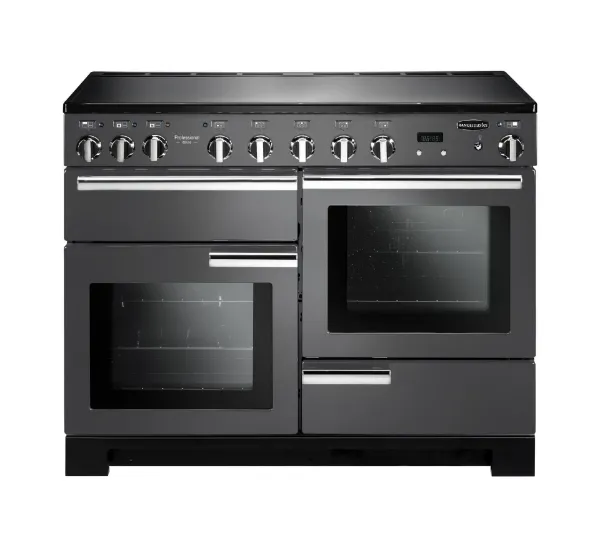 Rangemaster 105910 Professional Deluxe 110 Induction Range Cooker in Slate with Chrome Trim-PDL110EISL/C