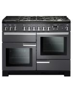 Rangemaster 105890 Professional Deluxe 110 Dual Fuel Range Cooker in Slate with Chrome Trim