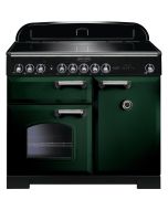 Rangemaster 113990 Classic Deluxe 100 Induction Range Cooker in Racing Green with Chrome Trim