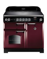 Rangemaster 117140 Classic 100 Induction Range Cooker in Cranberry with Chrome Trim