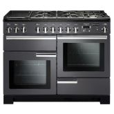 Rangemaster 105890 Professional Deluxe 110 Dual Fuel Range Cooker in Slate with Chrome Trim