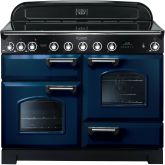 Rangemaster 113090 Classic Deluxe 110 Induction Range Cooker in Regal Blue with Chrome Trim